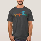 Disk Golf Heartbeat EKG Heart Rate Disk Golf T-shirt (Voorkant)