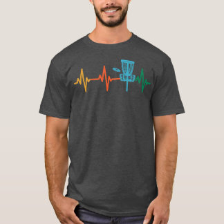 Disk Golf Heartbeat EKG Heart Rate Disk Golf T-shirt