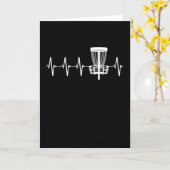 Disk Golf Heartbeat EKG Love Disk Golf Player Kaart (Gele Bloem)