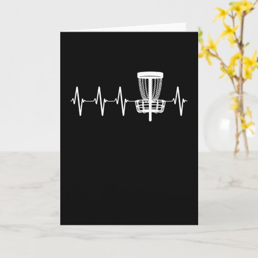 Disk Golf Heartbeat EKG Love Disk Golf Player Kaart (Gele Bloem)