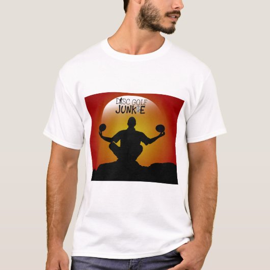 Disk Golf Junkie Meditation T-shirt (Voorkant)