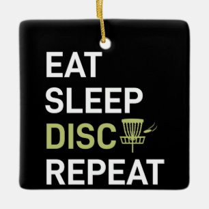 Disk Golf Player   Eat Sleep Disk Golf Repo Keramisch Ornament