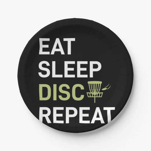 Disk Golf Player | Eat Sleep Disk Golf Repo Papieren Bordje (Voorkant)