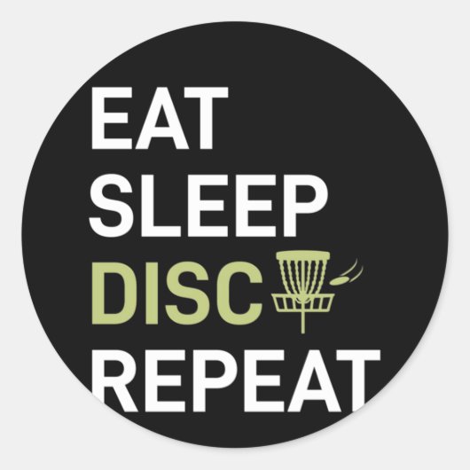 Disk Golf Player | Eat Sleep Disk Golf Repo Ronde Sticker (Voorkant)