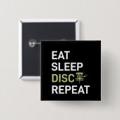 Disk Golf Player | Eat Sleep Disk Golf Repo Vierkante Button 5,1 Cm (Voorkant /achterkant)