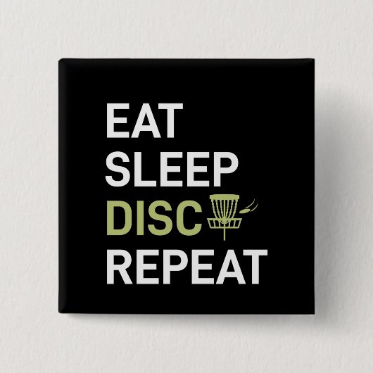 Disk Golf Player | Eat Sleep Disk Golf Repo Vierkante Button 5,1 Cm (Voorkant)