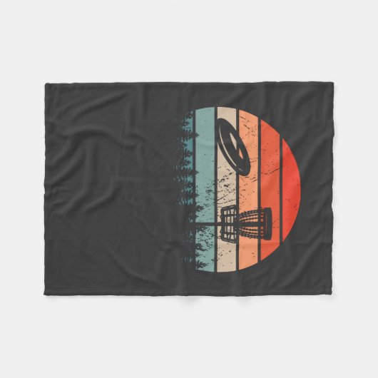Disk Golf Retro Fleece Deken (Voorkant (Horizontaal))