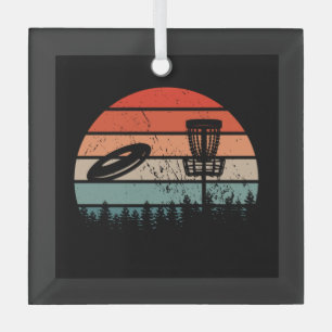 Disk Golf Retro Glas Ornament