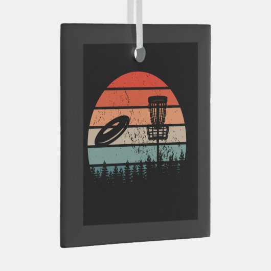 Disk Golf Retro Glas Ornament (Voorkant Rechts)