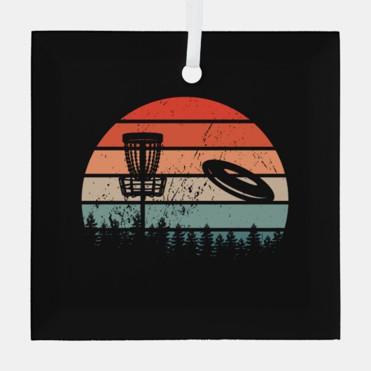 Disk Golf Retro Glas Ornament (Achterkant)