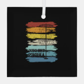 Disk Golf Retro Glas Ornament (Achterkant)