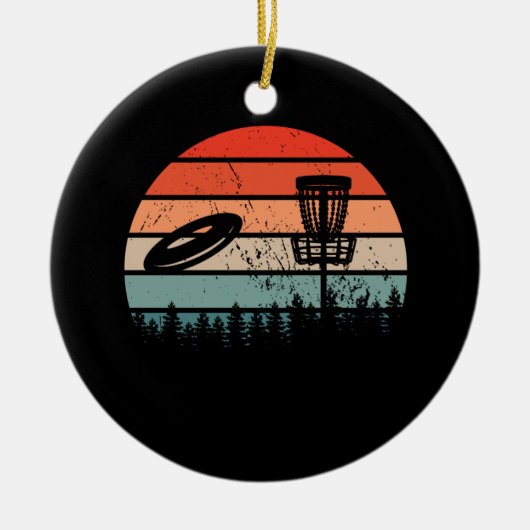 Disk Golf Retro Keramisch Ornament (Voorkant)