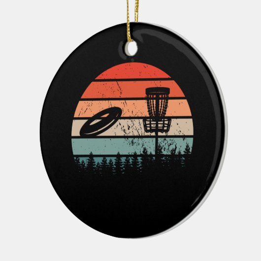 Disk Golf Retro Keramisch Ornament (Links)