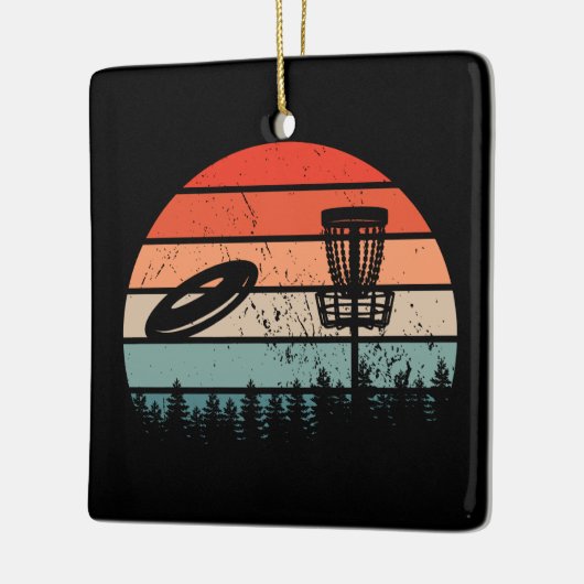 Disk Golf Retro Keramisch Ornament (Links)