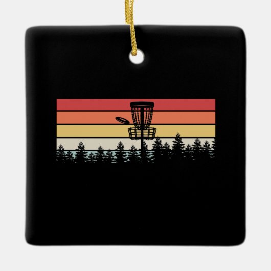 Disk Golf Retro Keramisch Ornament (Voorkant)