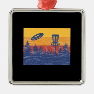 Disk Golf Retro Metalen Ornament
