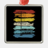 Disk Golf Retro Metalen Ornament (Voorkant)