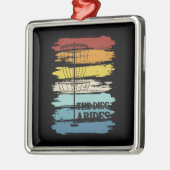 Disk Golf Retro Metalen Ornament (Links)