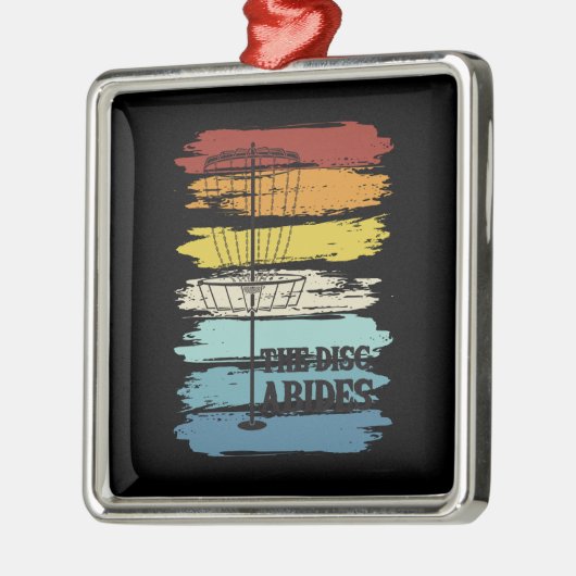 Disk Golf Retro Metalen Ornament (Links)