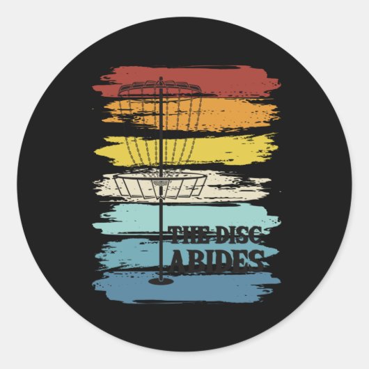 Disk Golf Retro Ronde Sticker (Voorkant)