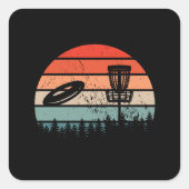 Disk Golf Retro Vierkante Sticker (Voorkant)