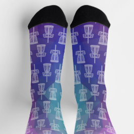 Disk Golf Socks - Basket Pattern White Sokken