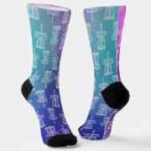 Disk Golf Socks - Basket Pattern White Sokken (Gebogen)