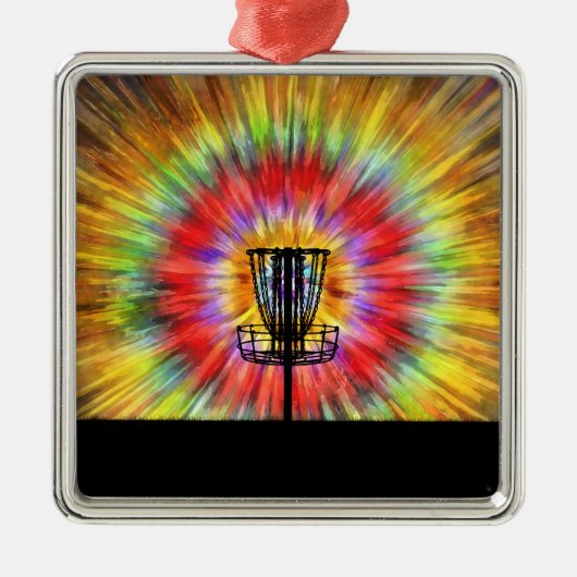 Disk Golf Tie Dye Metalen Ornament (Voorkant)