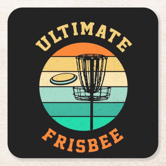 Disk Golf Ultimate Frisbee Kartonnen Onderzetters (Voorkant)