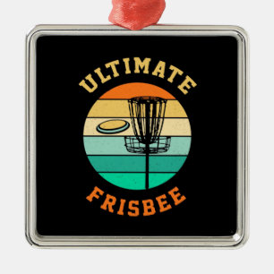 Disk Golf Ultimate Frisbee Metalen Ornament