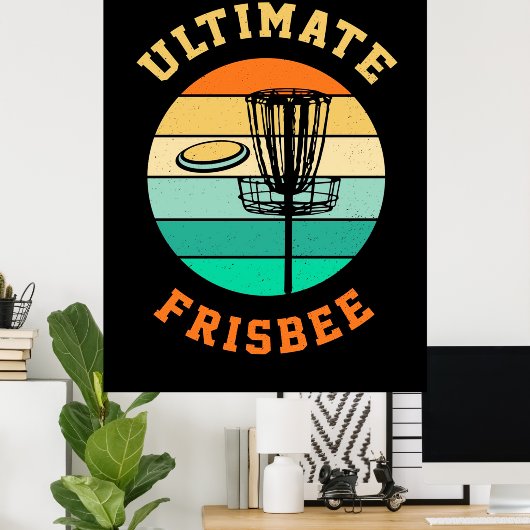 Disk Golf Ultimate Frisbee Poster (Thuiskantoor)