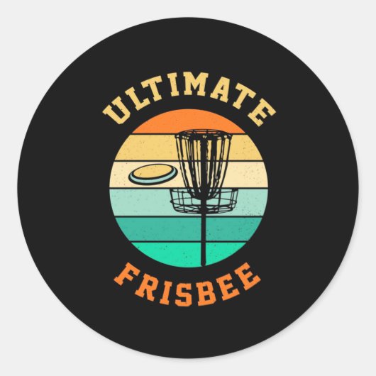 Disk Golf Ultimate Frisbee Ronde Sticker (Voorkant)