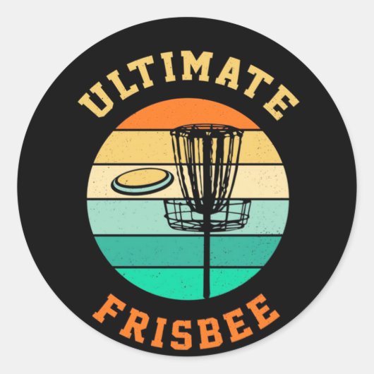 Disk Golf Ultimate Frisbee Ronde Sticker (Voorkant)