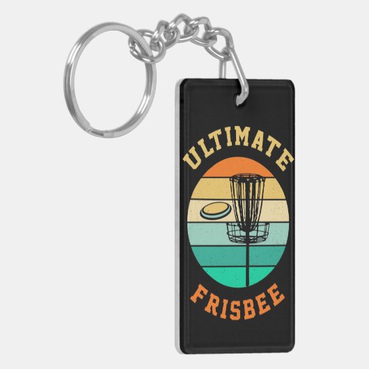 Disk Golf Ultimate Frisbee Sleutelhanger (Voorkant Links)