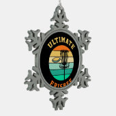 Disk Golf Ultimate Frisbee Tin Sneeuwvlok Ornament (Links)