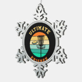 Disk Golf Ultimate Frisbee Tin Sneeuwvlok Ornament (Rechts)