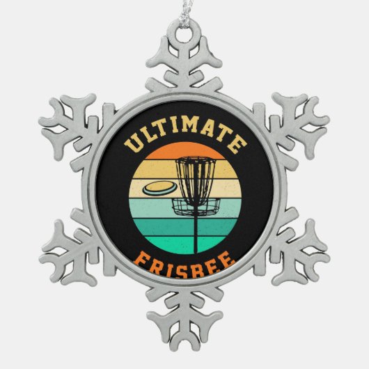 Disk Golf Ultimate Frisbee Tin Sneeuwvlok Ornament (Voorkant)