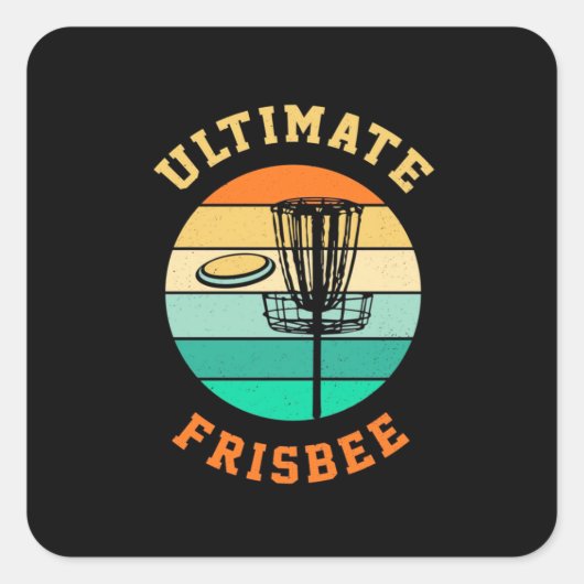 Disk Golf Ultimate Frisbee Vierkante Sticker (Voorkant)