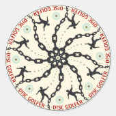 Disk Golfer Ronde Sticker (Voorkant)