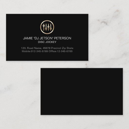 Disk Jockey Deejay DJ Music Sound Mixer Visitekaartje (Voorkant / Achterkant)