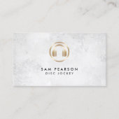 Disk Jockey Gold Hoofdtelefoon Icon Visitekaartje (Voorkant)