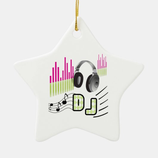 DISK JOCKEY KERAMISCH ORNAMENT (Voorkant)