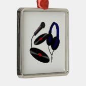 Disk Jockey-logo Metalen Ornament (Rechts)