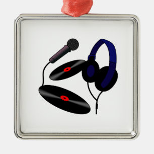 Disk Jockey-logo Metalen Ornament