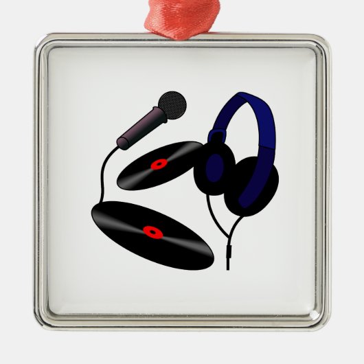 Disk Jockey-logo Metalen Ornament (Voorkant)