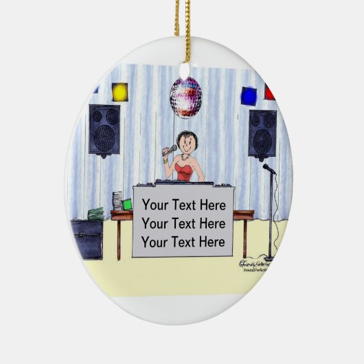 Disk Jockey/MC - Vrouw Keramisch Ornament (Rechts)