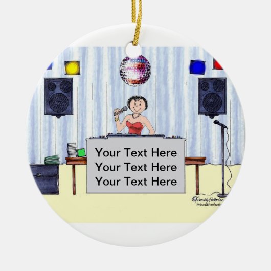 Disk Jockey/MC - Vrouw Keramisch Ornament (Voorkant)