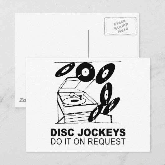 disk jockeys doen het op verzoek briefkaart (Voorkant / Achterkant)