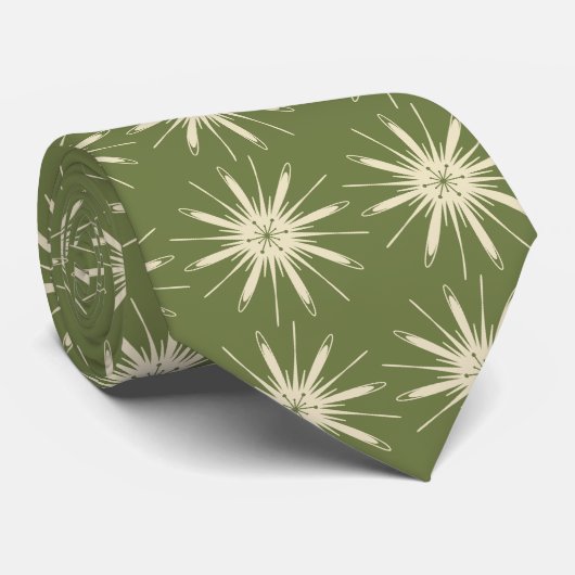 Diskette Snowflake Foulard OLive Tweezijdig Stropdas (Opgerold)
