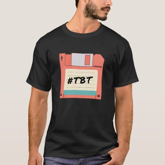 Diskette Throwback donderdag TBT Retro Geek T-shirt (Voorkant)
